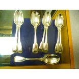 10 Silver spoons; all the same design, Hallmarked GA - George William Adams, London 1841, each spoon