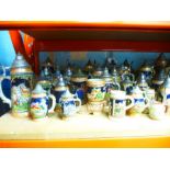 Large collection of German pottery steins etc