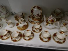 Quantity of of Royal Albert 'Old Country Roses' teaware, approx 33 pieces incl. teapot, cups and sau