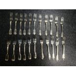 22 Silver forks, all the same design, Hallmarked GA - George William Adams, London 1841, each fork w