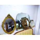 Collection of various wall mirrors to incl. hand painted oval hall mirror, French style examples -5