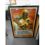 Vintage framed and glazed advertising poster 'El Regreso Del Monstruo'