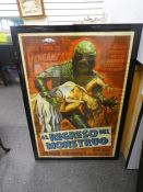 Vintage framed and glazed advertising poster 'El Regreso Del Monstruo'