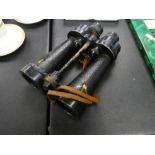 Vintage leather cased Barr and Stroud binoculars