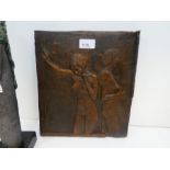 Heavy cast bronze plaque entitled 'Two Women' depicting two female nudes, by Kenneth Carter