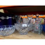 Quantity of good quality crystal vases etc to incl. Royal Albert decanter and tumblers, Royal Doulto