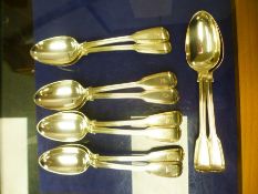 10 Silver Spoons, all the same design, Hallmarked GA - George William Adams, London 1841, each forks