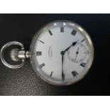 A Late 19th/Early 20th Century hallmarked silver pocket watch with an enamel dial, winds and ticks