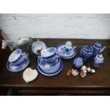 Quantity of blue and white china to incl. Oriental blue and white ginger jar, tea pot etc
