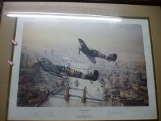 Framed and glazed signed limited edition print entitled 'Victory Salute' by Robert Taylor, pencil si