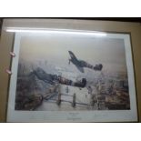 Framed and glazed signed limited edition print entitled 'Victory Salute' by Robert Taylor, pencil si