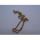 9ct yellow gold ladies belcher chain, marked 375, 7.4g