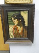 Framed oil on canvas entitled 'The Gipsy' Agustus John RA - Ascribed to Augustus John