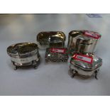 Selection of silver boxes with ornate and decretive design and good quality