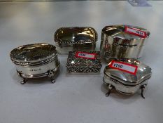 Selection of silver boxes with ornate and decretive design and good quality