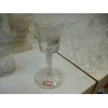Wine glass depicting the Frigate Eagle with air twist stem