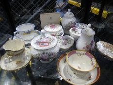 Shelf of Coalport 'Garden of The Rose' trinket boxes with certificates etc