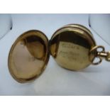 Gold plated Late 19th/ early 20th Century enamelled dial Mason Williams pocket watch, gross weight 1