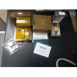 Vintage boxed gents Bulova Accutron wristwatch with guarantee, boxed Seiko gents wristwatch and vint