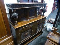 Carved oak sideboard