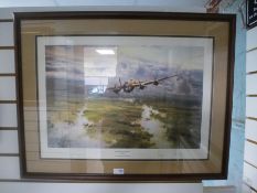 Framed and glazed signed limited edition print entitled 'The Straggler Returns' 556/1000 by Robert T