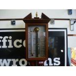 Edwardian mahogany inlaid stick barometer