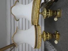 Pair of decretive gilt metal table lamps