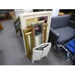 5 Various mirrors incl. cream framed example, dressing table folding mirror, gilt frames etc
