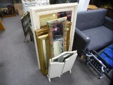 5 Various mirrors incl. cream framed example, dressing table folding mirror, gilt frames etc