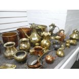 Large quantity of good quality brass and copperware incl. copper measures, brass vases etc