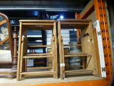 Pair of vintage beech kitchen folding stools/steps