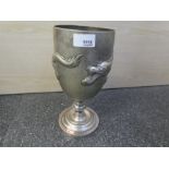 Large early 20th Century Chinese heavy silver goblet, hallmarked WH90 for Wang Hing, and bearing Chi