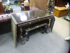 Early 20th Century Renaissance Revival carved two drawer writing table, 114cm