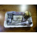 Small tray of mixed collectables incl. Tiffany knife, mother of pearl case etc
