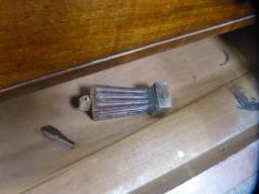 18th Century mahogany chest of 5 drawers with brushing slide, original handles and reeded canted orn