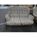 Ercol elm 2 seat stick back sofa