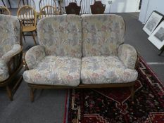 Ercol elm 2 seat stick back sofa