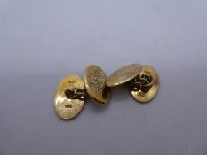 Pair of 18ct yellow gold cufflinks, 12.2g marked