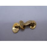 Pair of 18ct yellow gold cufflinks, 12.2g marked