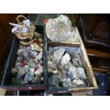 2 Crates of minerals/ fossils ammonite etc