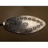 Hallmarked silver cake slice with pierced decoration