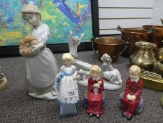 Royal Worcester model 'Mondays Child' 3257, pair of Paragon figures of children 'Carole and David an