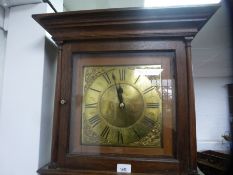 19th Century oak brass faced 30 hour longcase clock