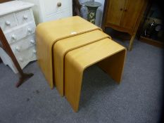 Retro nest of 3 plywood tables