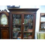 Early 20th Century mahogany glazed bookcase with cupboards below
