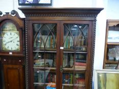 Early 20th Century mahogany glazed bookcase with cupboards below