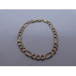 9ct yellow gold curb link bracelet, marked 9K, 8.8g