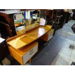 Mid Century teak G-Plan dressing table with adjustable mirror above drawers