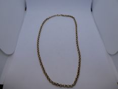 9ct yellow gold belcher chain, maker 375, 57cm, weight 26.3g