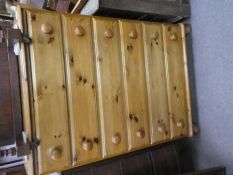 Waxed pine chest of 6 drawers, matching dressing table with 2 drawers and mirror and a stool